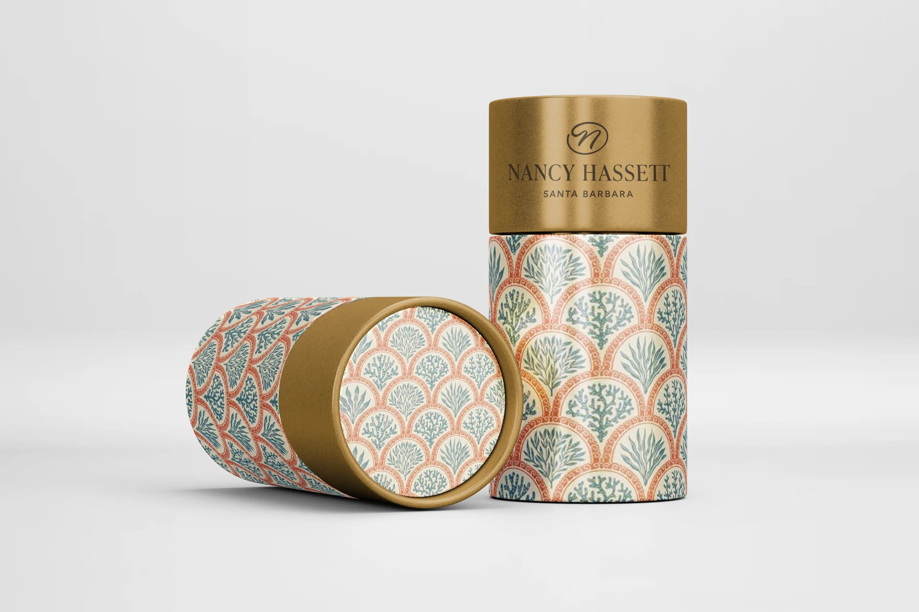 Cylindrical packaging exploration for Nancy Hassett